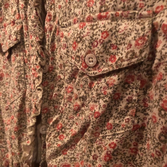 Ruff Hewn collared button up flowered flannel - Picture 2 of 6
